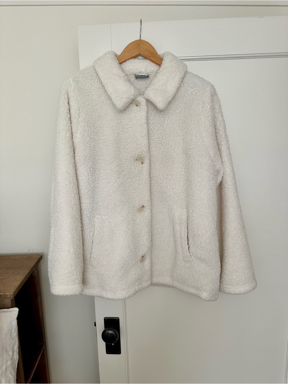 Cozy Cream Sherpa Button-Up Jacket